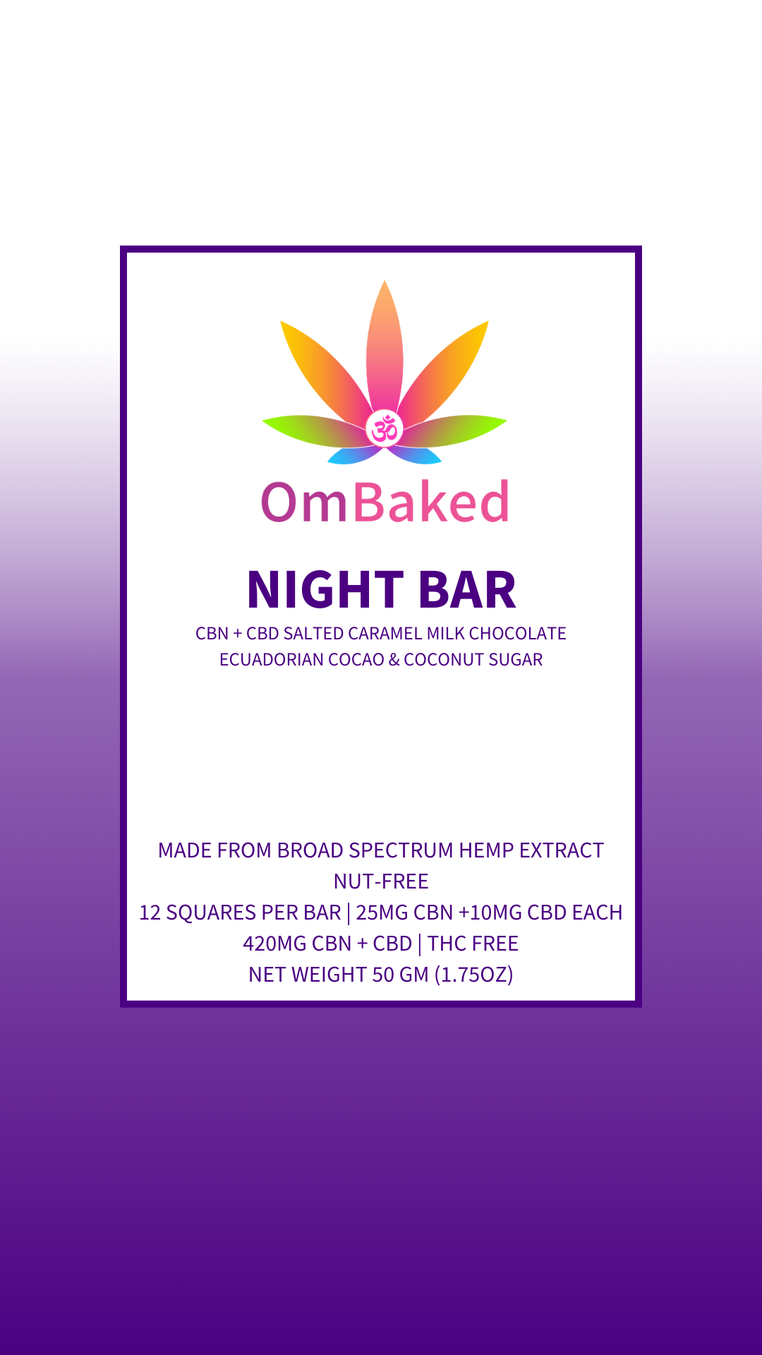 Chocolate, Night Bar - Broad Spectrum from OmBaked